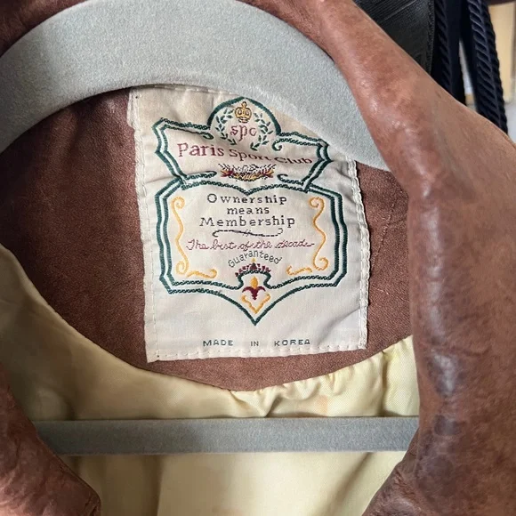 Vintages Paris Sport Club Leather Bomber Jacket - Large - Picture 3 of 6